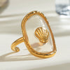 Jewelry Stainless Steel Geometric Open Ring Electroplating Women's
