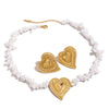Jewelry Stainless Steel Geometric Pattern Electroplated Light Luxury Necklace And Earrings