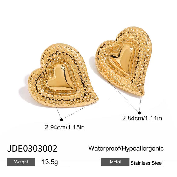 Jewelry Stainless Steel Geometric Pattern Electroplated Light Luxury Necklace And Earrings