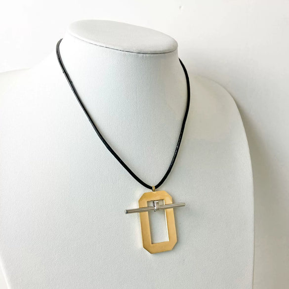 Jewelry Stainless Steel Geometric Pendant Necklace Electroplating