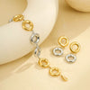 Jewelry Stainless Steel Geometric Retro Electroplated Ring Earrings Bracelet For Women