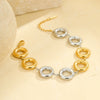 Jewelry Stainless Steel Geometric Retro Electroplated Ring Earrings Bracelet For Women