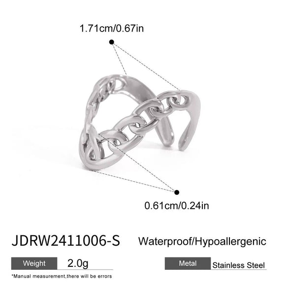 Jewelry Stainless Steel Geometric Ring With Electroplating And Adjustable Opening Ring