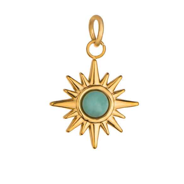 Jewelry Stainless Steel Geometric Star Moon Pendant Electroplated