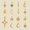 Jewelry Stainless Steel Geometric Star Moon Pendant Electroplated