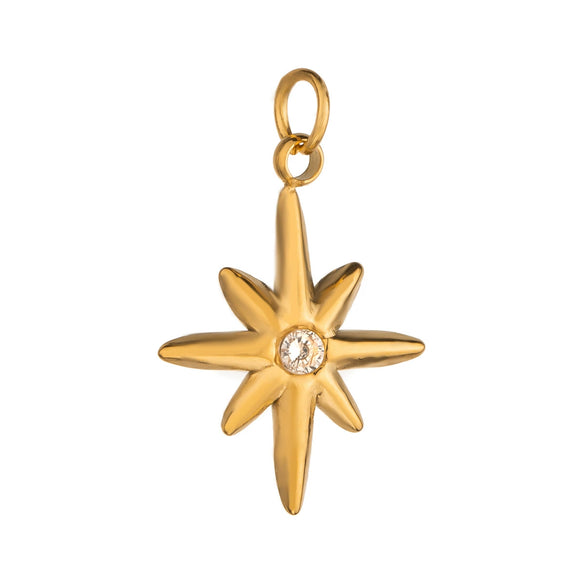 Jewelry Stainless Steel Geometric Star Moon Pendant Electroplated