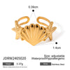 Jewelry Stainless Steel Geometric Starfish Conch Opening Electroplated Ocean Series