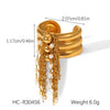 Jewelry Stainless Steel Geometric Tassel Open Ring With Electroplating