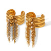 Jewelry Stainless Steel Geometric Tassel Open Ring With Electroplating