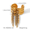 Jewelry Stainless Steel Geometric Tassel Open Ring With Electroplating