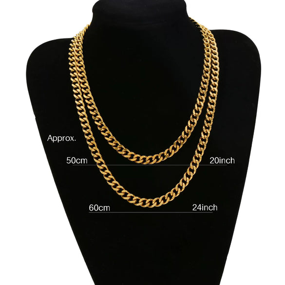 Jewelry Stainless Steel Geometric Wave Cuban Necklace With Electroplating Treatment Unisex