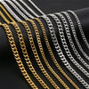 Jewelry Stainless Steel Geometric Wave Cuban Necklace With Electroplating Treatment Unisex