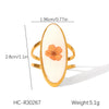 Jewelry Stainless Steel Glue Shell Geometric Flower Open Ring For Women