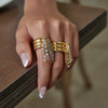 Jewelry Stainless Steel Gold And Silver Color Matching Tassel Open Ring Women's Electroplated