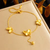 Jewelry Stainless Steel Gold Plated Butterfly Dragonfly Insect Tassel Chain Necklace Bracelet