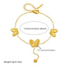 Jewelry Stainless Steel Gold Plated Butterfly Dragonfly Insect Tassel Chain Necklace Bracelet