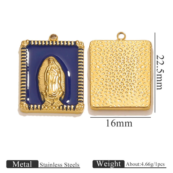 Jewelry Stainless Steel Gold Plated Oil Drops Cartoon Characters Pendant