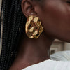 Jewelry Stainless Steel Hammer Geometric Electroplating Women's Earrings