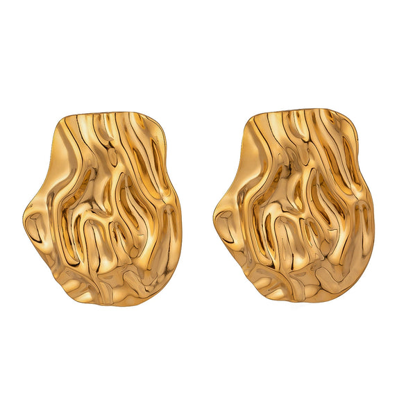 Jewelry Stainless Steel Hammer Geometric Electroplating Women's Earrings