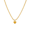 Jewelry Stainless Steel Heart Bead Light Trendy Love Drops Bells Design Women's Box Chain Set