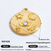 Jewelry Stainless Steel Heart Moon Pendant Electroplated Totem Handmade Light Luxury Accessories
