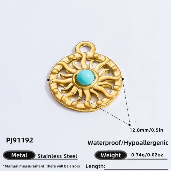 Jewelry Stainless Steel Heart Moon Pendant Electroplated Totem Handmade Light Luxury Accessories