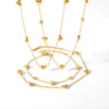 Jewelry Stainless Steel Heart Pattern Electroplated Women's Regular Chain Necklace And Bracelet