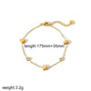 Jewelry Stainless Steel Heart Pattern Electroplated Women's Regular Chain Necklace And Bracelet