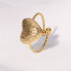 Jewelry Stainless Steel Heart Ring Light Luxury Style 18K Goldplated