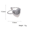 Jewelry Stainless Steel Heart Ring Light Luxury Style 18K Goldplated