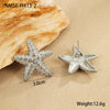 Jewelry Stainless Steel Heart Shape Electroplating Women's Fashion Ol Starfish Necklace Earrings Ring Suit