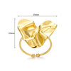 Jewelry Stainless Steel Heart Star Ring Exaggerated Asymmetrical Pleated Electroplated