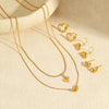 Jewelry Stainless Steel Heartshaped Animal Zodiac Electroplating Women's Necklace And Earrings