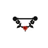 Jewelry Stainless Steel Heartshaped Mushroom Rose Breast Ring With Rhinestones Electroplating Animal Zodiac Style