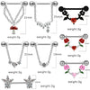 Jewelry Stainless Steel Heartshaped Mushroom Rose Breast Ring With Rhinestones Electroplating Animal Zodiac Style