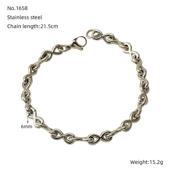 Jewelry 316L Stainless Steel Hiphop Bracelet Goldplated Geometric Design Unisex