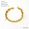 Jewelry 316L Stainless Steel Hiphop Bracelet Goldplated Geometric Design Unisex