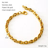 Jewelry 316L Stainless Steel Hiphop Bracelet Goldplated Geometric Design Unisex