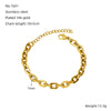 Jewelry 316L Stainless Steel Hiphop Bracelet Goldplated Geometric Design Unisex