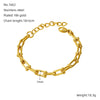 Jewelry 316L Stainless Steel Hiphop Bracelet Goldplated Geometric Design Unisex