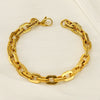 Jewelry 316L Stainless Steel Hiphop Bracelet Goldplated Geometric Design Unisex
