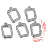 Jewelry Stainless Steel Hydraulic Hollow Square Pendant Hiphop Punk Style Necklace Electroplated