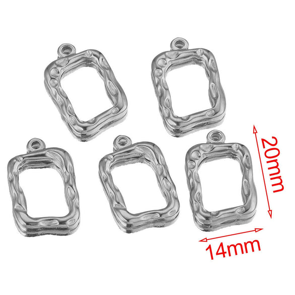 Jewelry Stainless Steel Hydraulic Hollow Square Pendant Hiphop Punk Style Necklace Electroplated