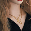 Jewelry Stainless Steel Hydraulic Hollow Square Pendant Hiphop Punk Style Necklace Electroplated