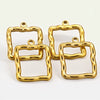 Jewelry Stainless Steel Hydraulic Hollow Square Pendant Hiphop Punk Style Necklace Electroplated