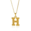 Jewelry Stainless Steel Imitation Gold Metallic Stylish Electroplated Letter Necklace