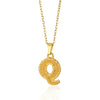 Jewelry Stainless Steel Imitation Gold Metallic Stylish Electroplated Letter Necklace