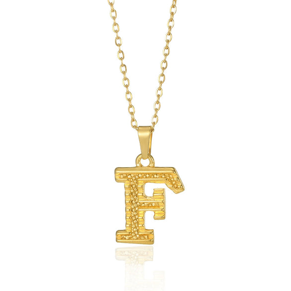 Jewelry Stainless Steel Imitation Gold Metallic Stylish Electroplated Letter Necklace