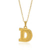 Jewelry Stainless Steel Imitation Gold Metallic Stylish Electroplated Letter Necklace