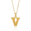 Jewelry Stainless Steel Imitation Gold Metallic Stylish Electroplated Letter Necklace